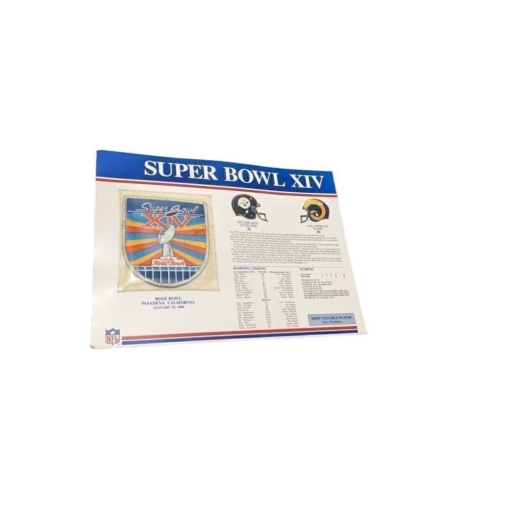 Willabee & Ward Super Bowl XIV Patch Pittsburgh‎ Steelers vs Los Angeles Vintage